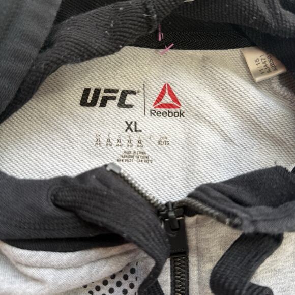 Reebok UFC Women's XL Grey UFAN Full-zip Hoodie Casual Sports Lounge - Picture 5 of 7